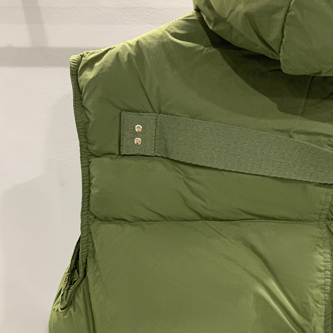 Rick Owens Green Padded Down Vest - EUR FASHION