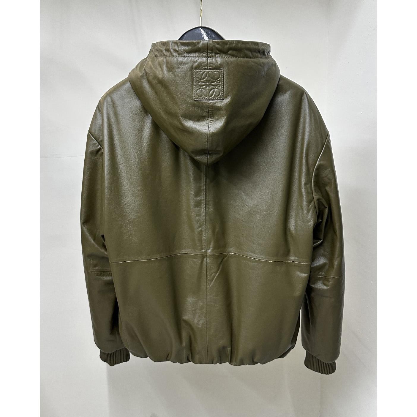Loewe Zip-up Padded Hoodie In Nappa Lambskin - EUR FASHION