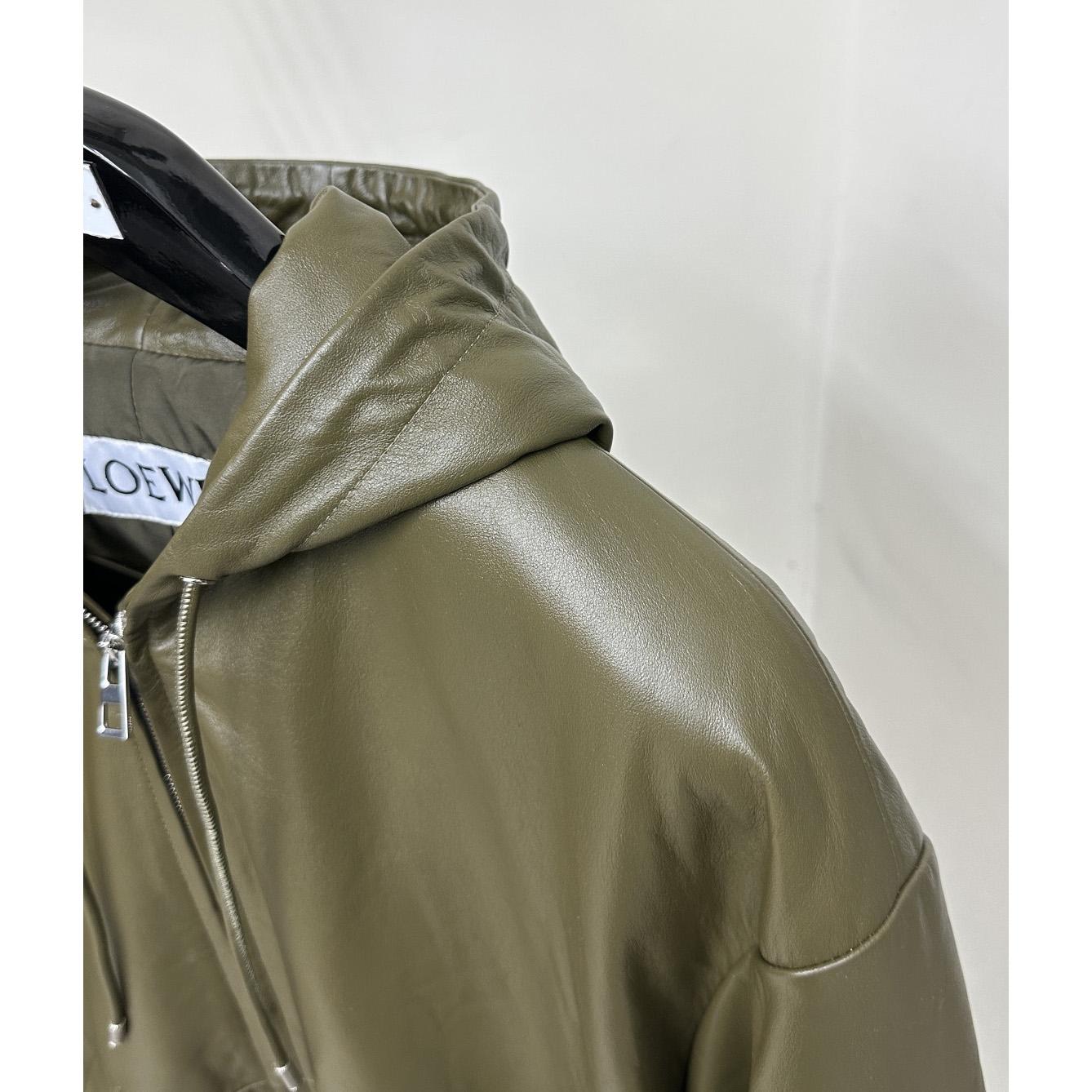 Loewe Zip-up Padded Hoodie In Nappa Lambskin - EUR FASHION