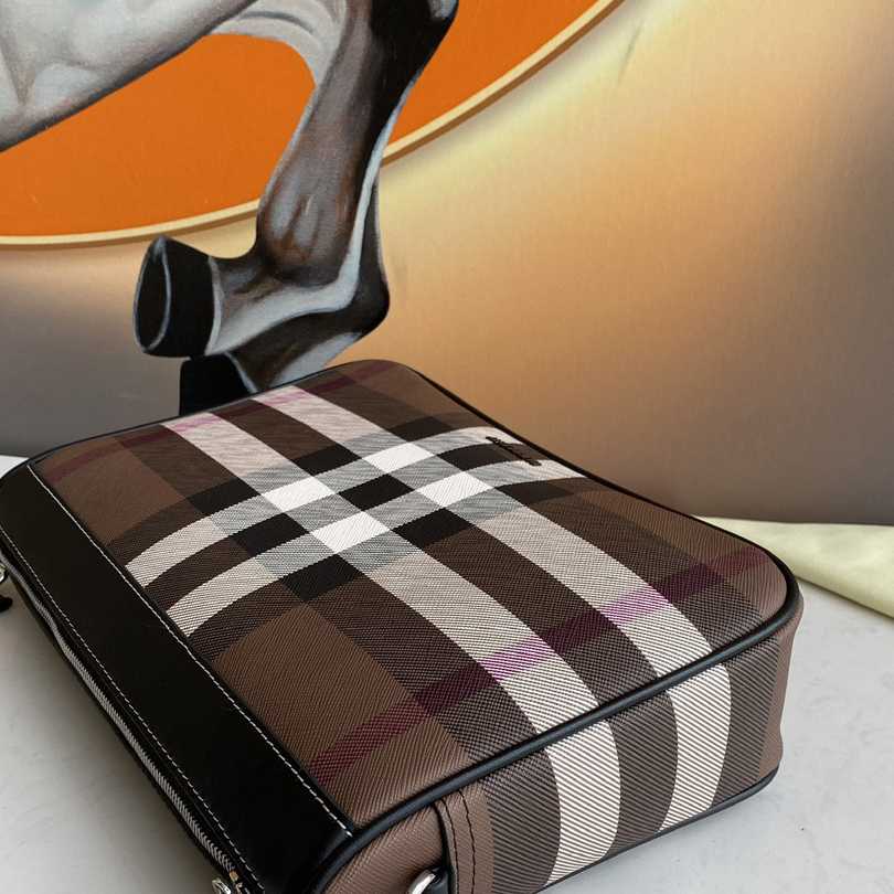 Burberry Check E-Canvas Messenger Bag  (28x 6x 19cm) - EUR FASHION