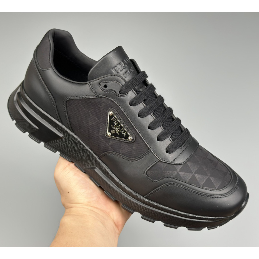 Prada Leather And Re-Nylon High-top Sneakers - EUR FASHION