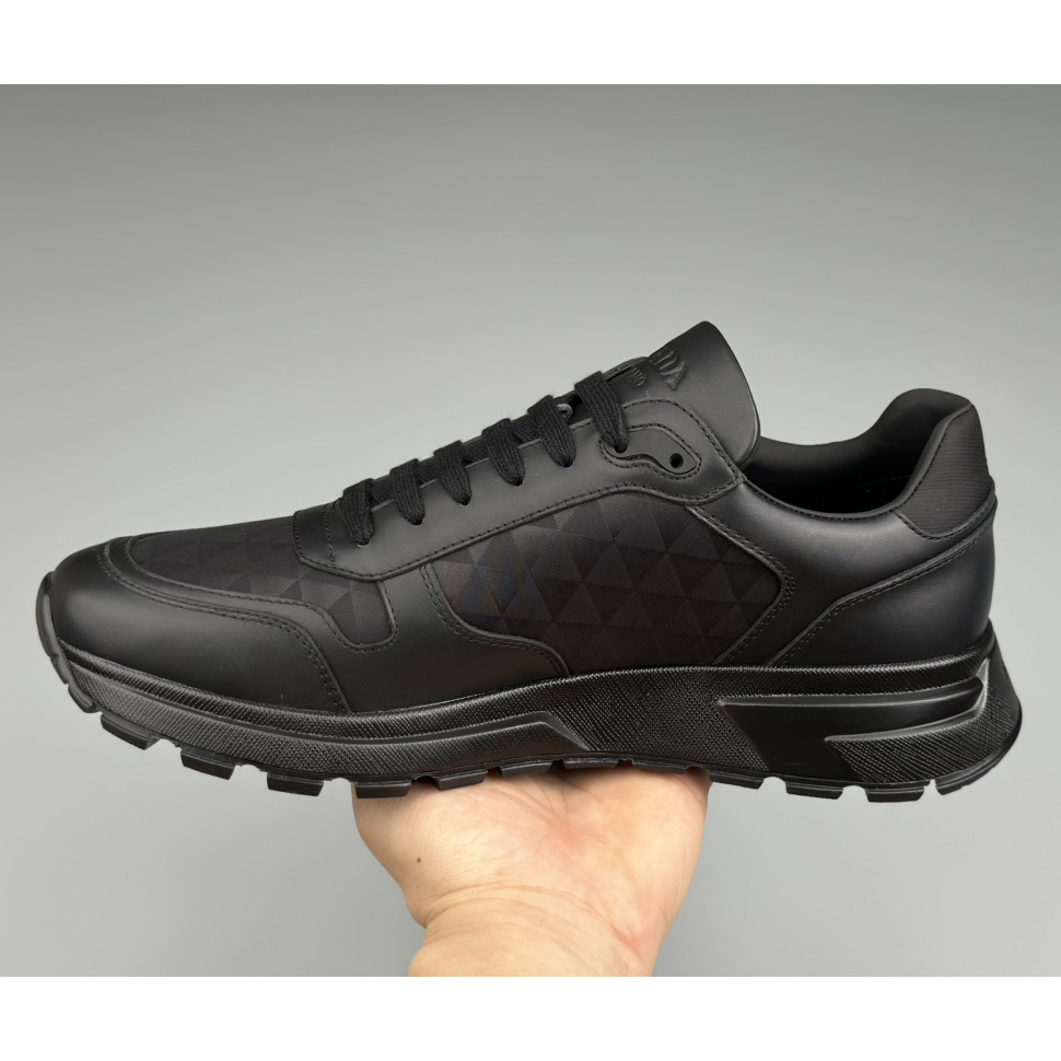Prada Leather And Re-Nylon High-top Sneakers - EUR FASHION