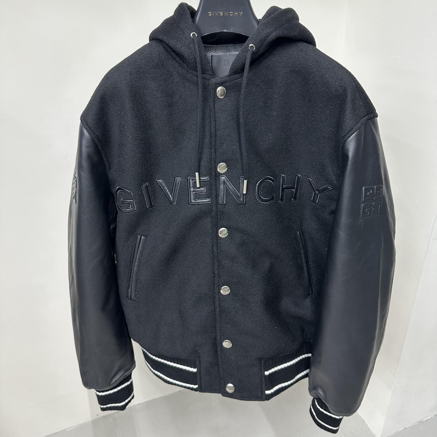 Givenchy Raised-logo Hooded Varsity Jacket - EUR FASHION