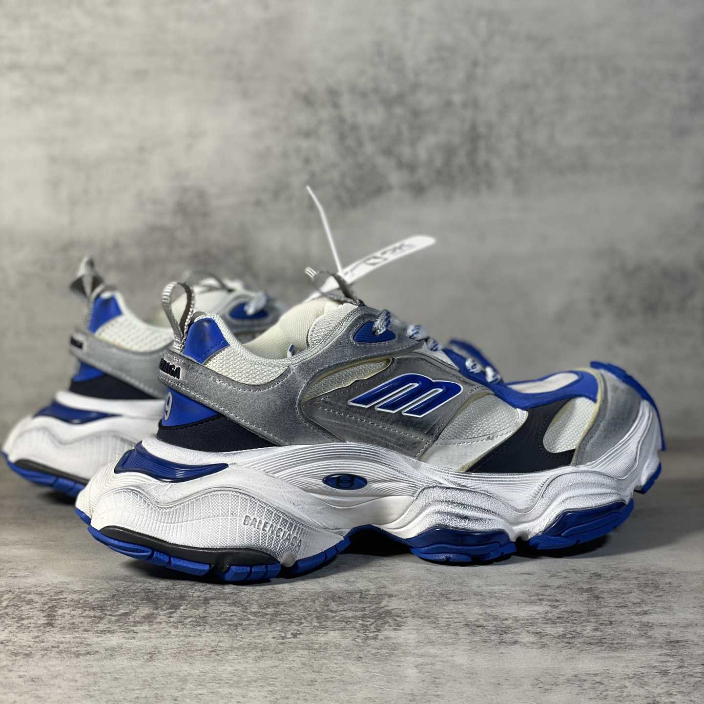 Balenciaga Cargo Sneaker In Grey,White And Blue  - EUR FASHION