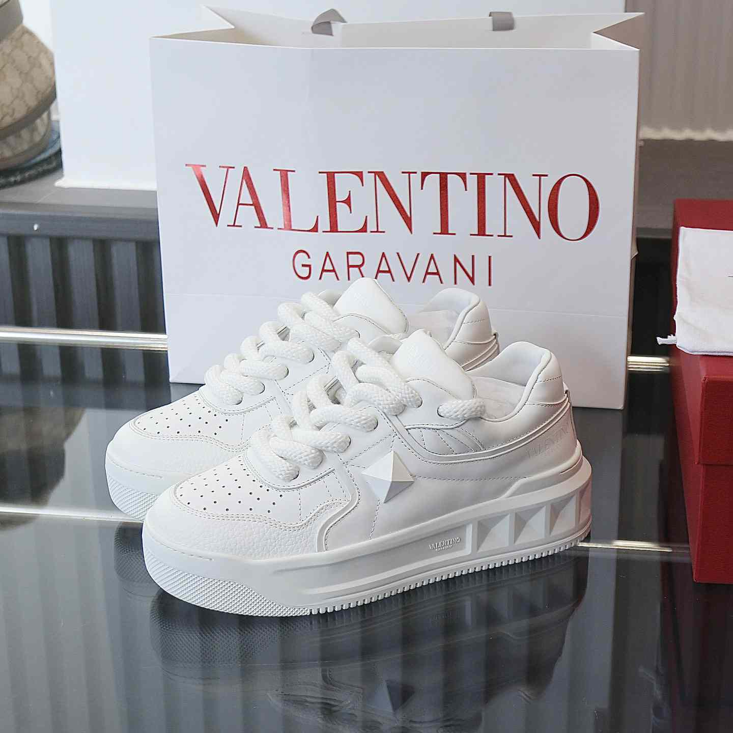 Valenti Garavani One Stud Jacquard Sneakers - EUR FASHION