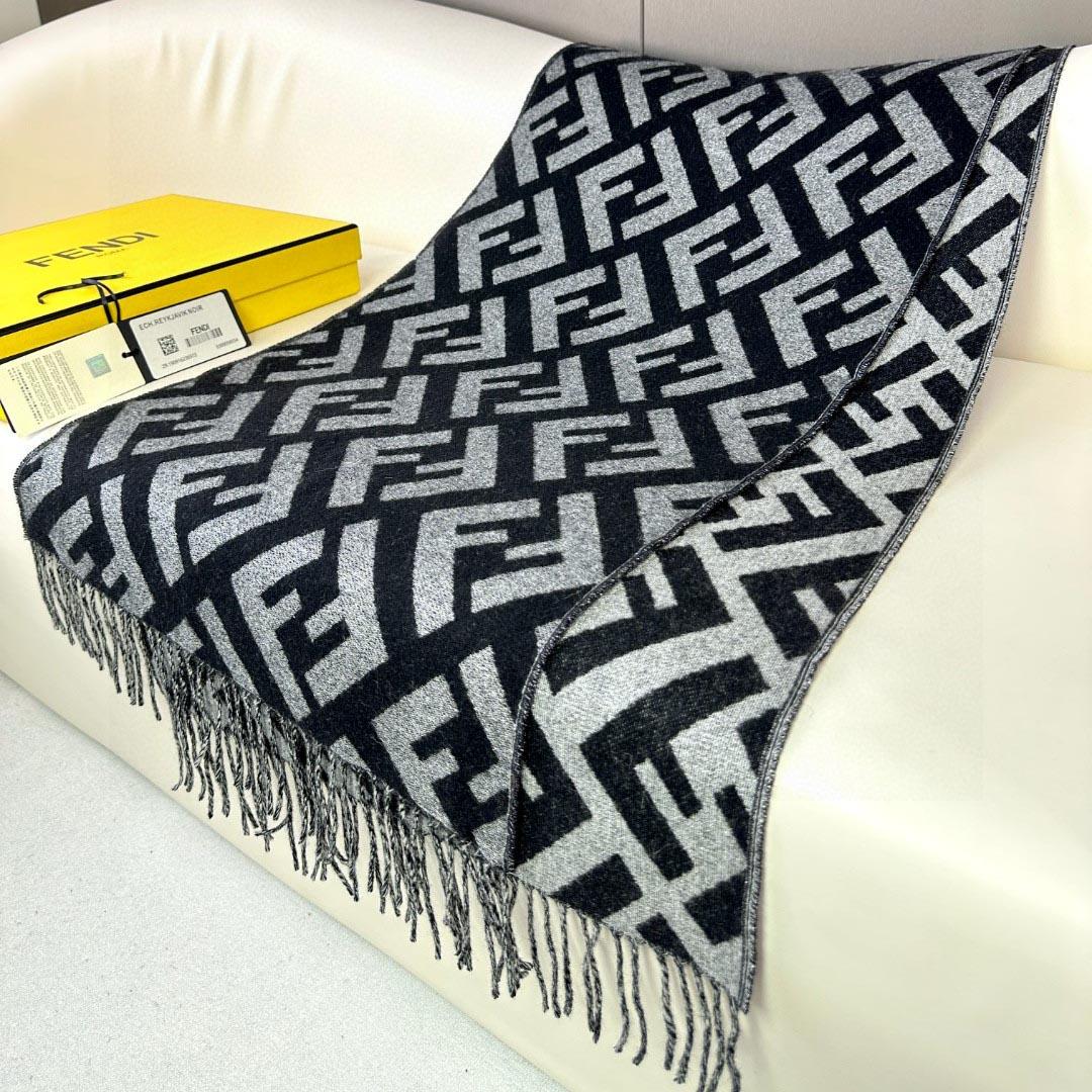 Fendi Black Cashmere Scarf - EUR FASHION