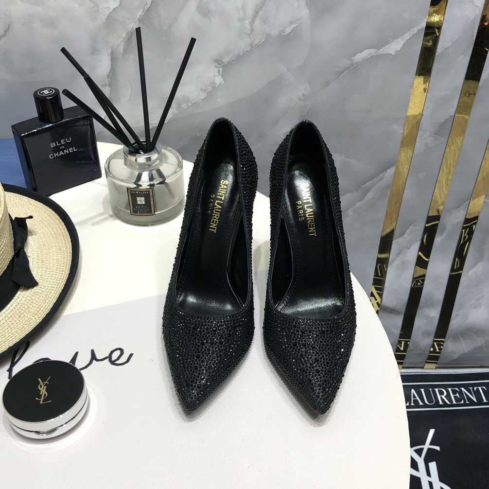 Saint Laurent Black Opyum Glitter Pumps - EUR FASHION