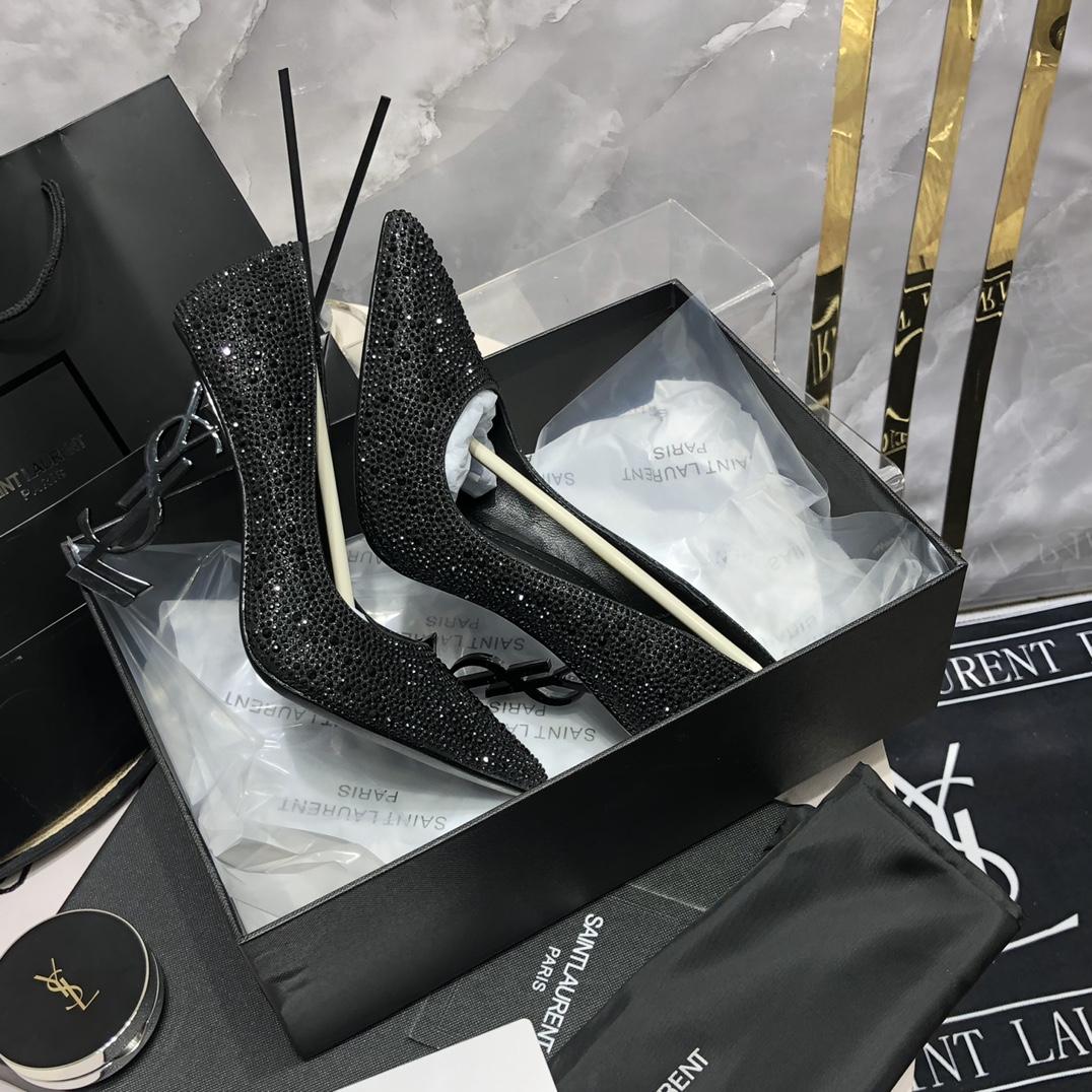Saint Laurent Black Opyum Glitter Pumps - EUR FASHION