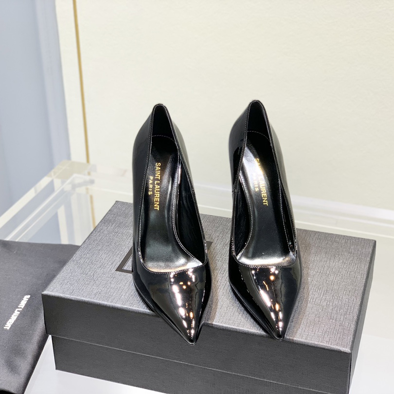 Saint Laurent Logo-heel Leather Pumps - EUR FASHION