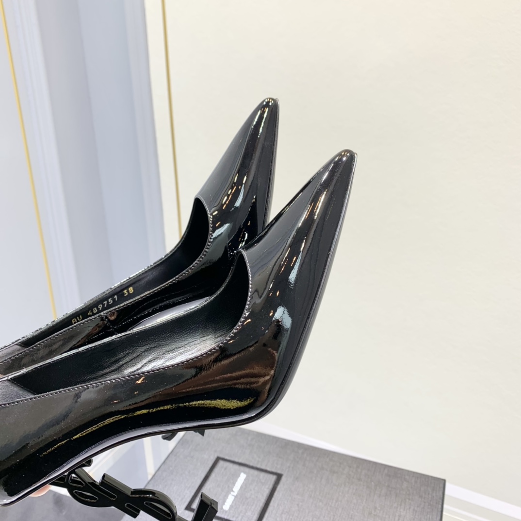 Saint Laurent Logo-heel Leather Pumps - EUR FASHION