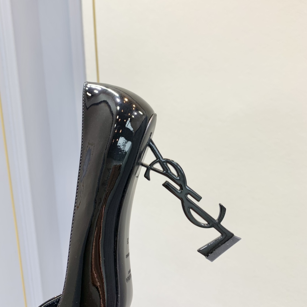 Saint Laurent Logo-heel Leather Pumps - EUR FASHION