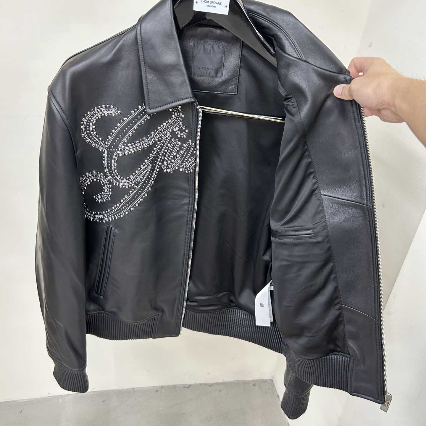 Givenchy Studded-logo Leather Jacket - EUR FASHION
