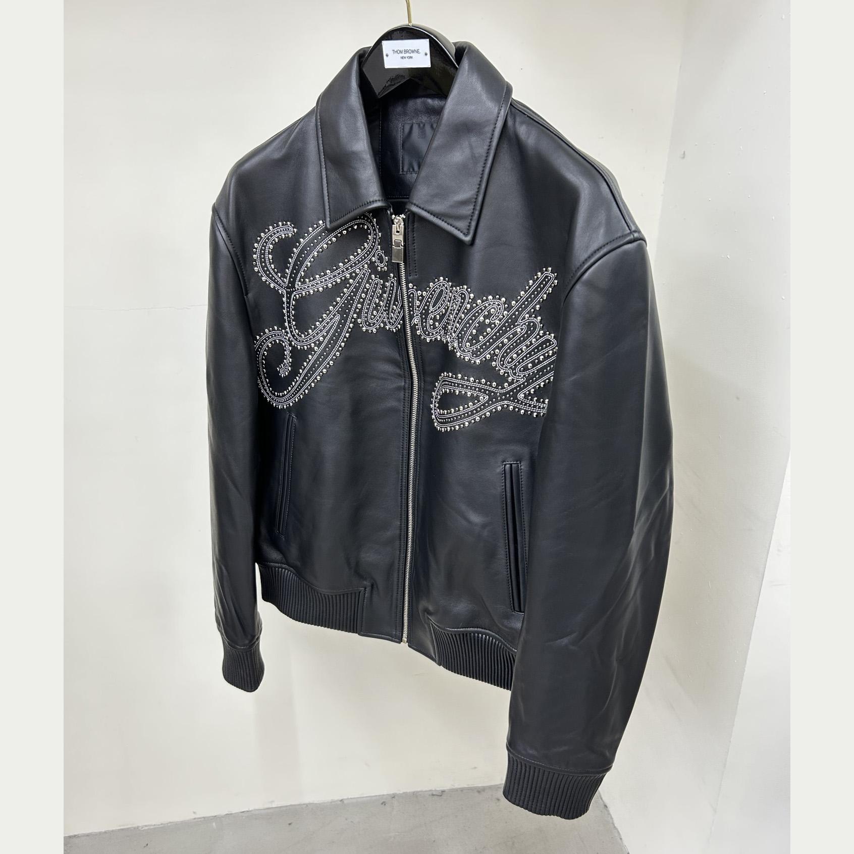 Givenchy Studded-logo Leather Jacket - EUR FASHION
