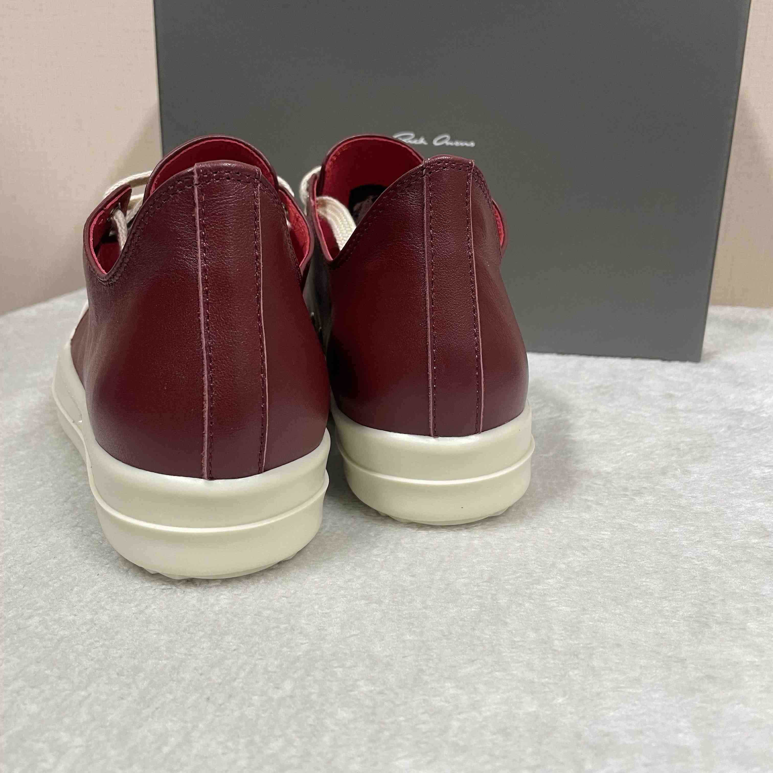 Rick Owens Low-Top Leather Sneakers - EUR FASHION