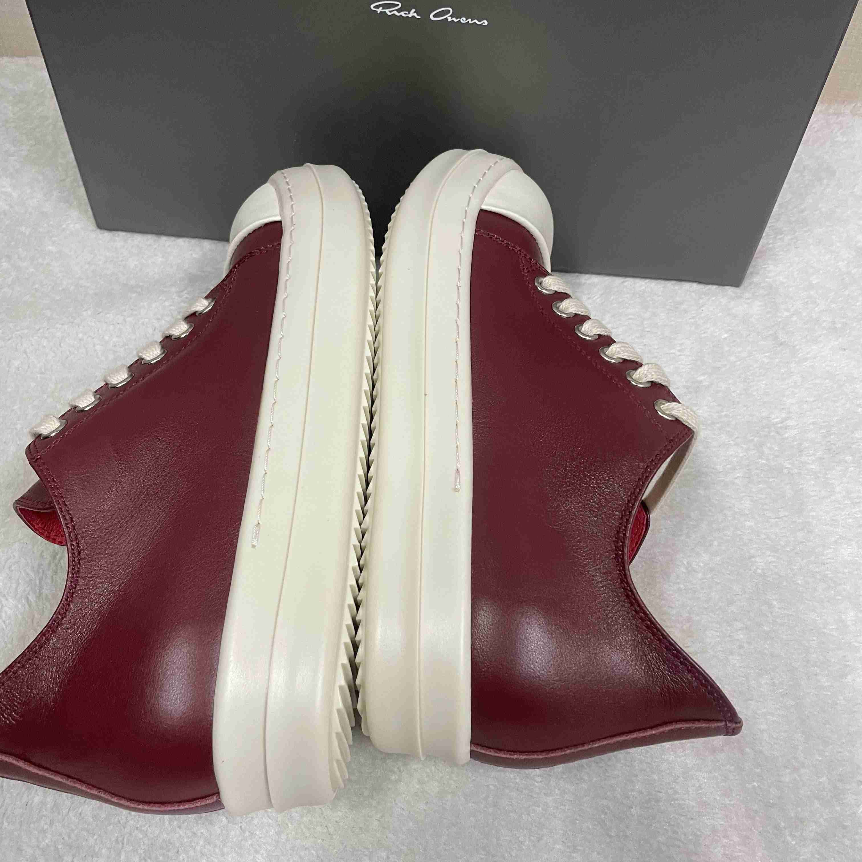 Rick Owens Low-Top Leather Sneakers - EUR FASHION