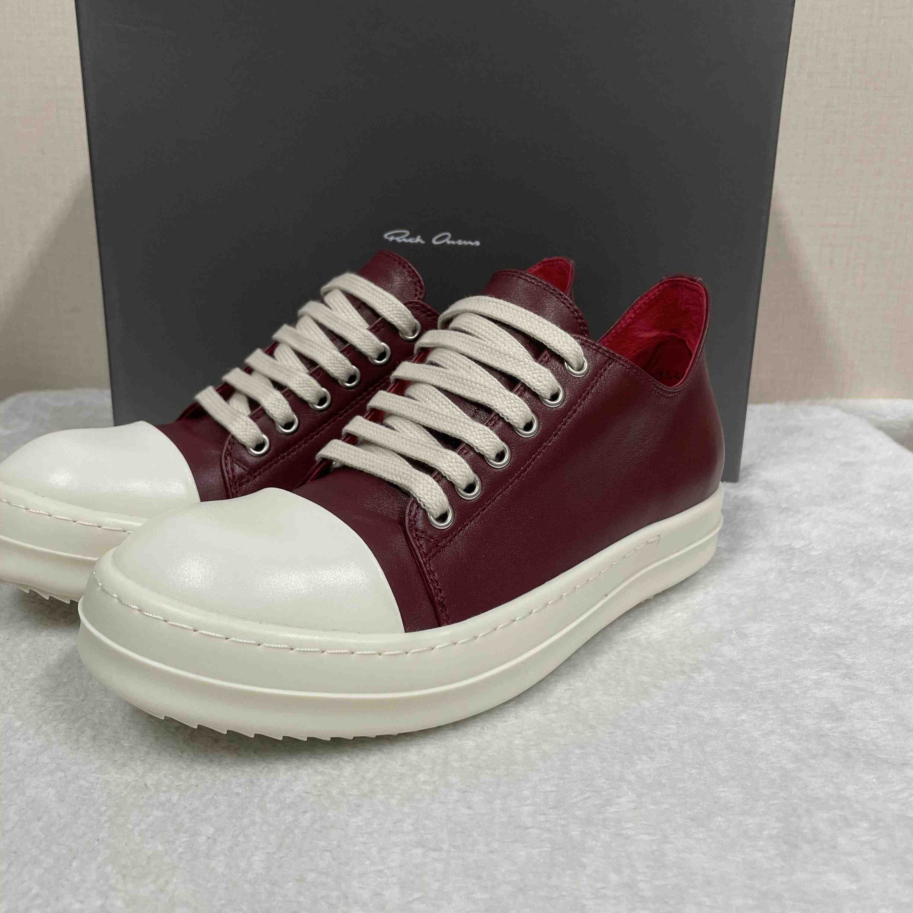 Rick Owens Low-Top Leather Sneakers - EUR FASHION