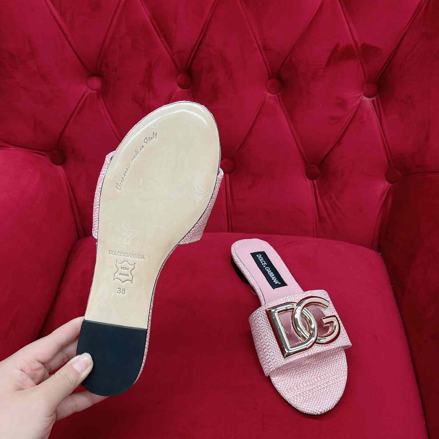 Dolce & Gabbana Raffia Sliders - EUR FASHION