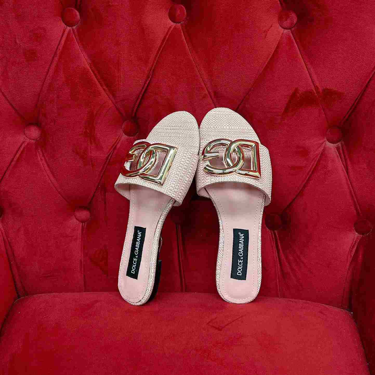 Dolce & Gabbana Raffia Sliders - EUR FASHION