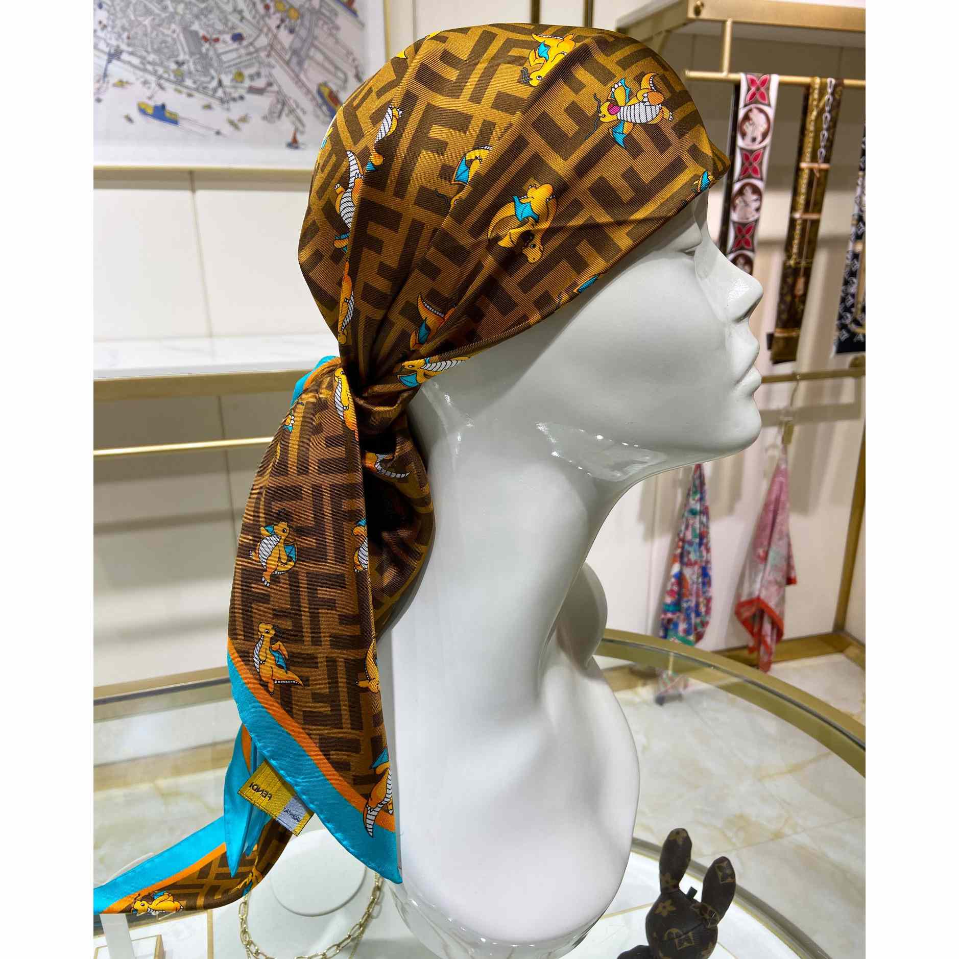 Fendi x FRGMT x Pokemon Silk Foulard   90*90cm - EUR FASHION