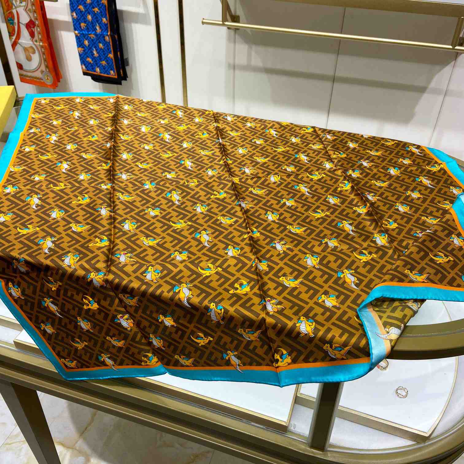 Fendi x FRGMT x Pokemon Silk Foulard   90*90cm - EUR FASHION
