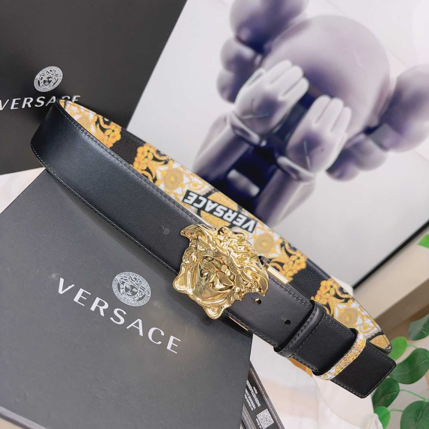 Versace La Medusa Logo-buckle Barocco-print Belt   40mm - EUR FASHION