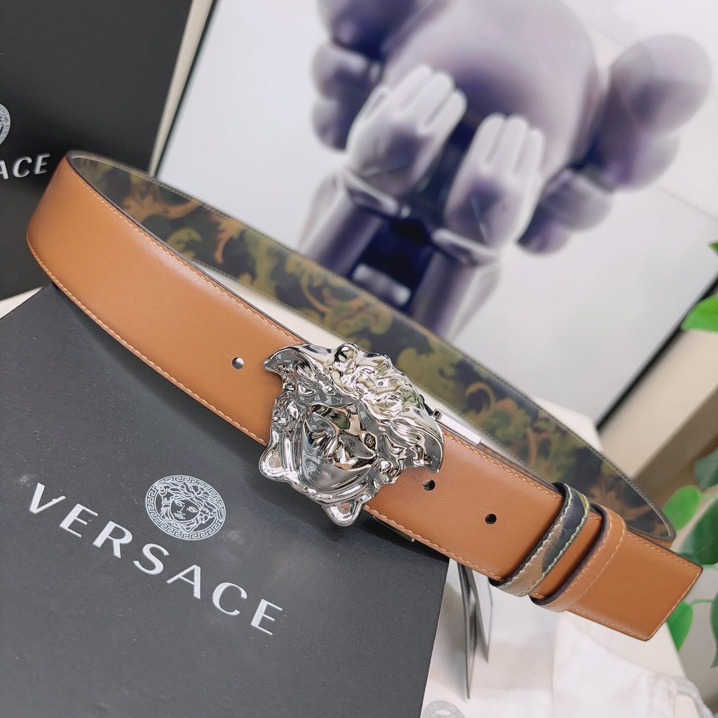 Versace La Medusa Logo-buckle Barocco-print Belt   40mm - EUR FASHION