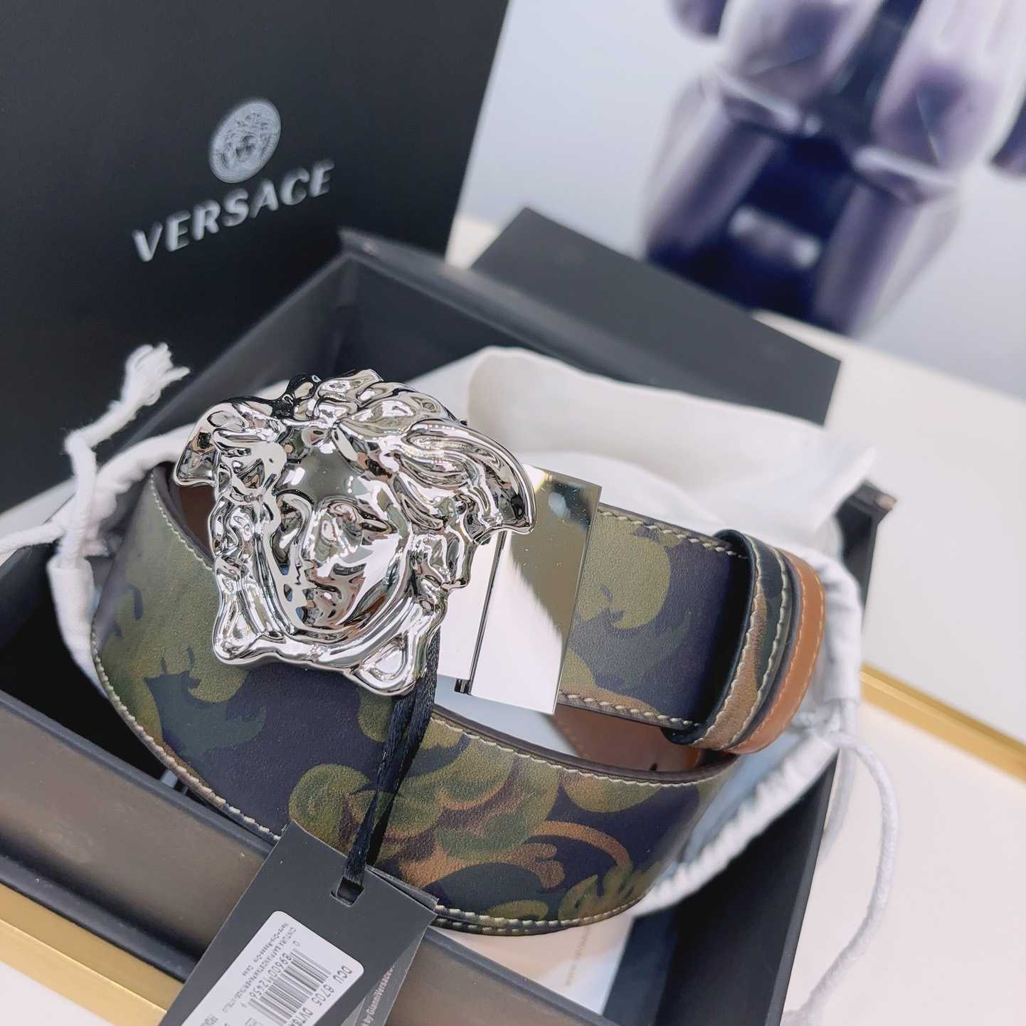 Versace La Medusa Logo-buckle Barocco-print Belt   40mm - EUR FASHION