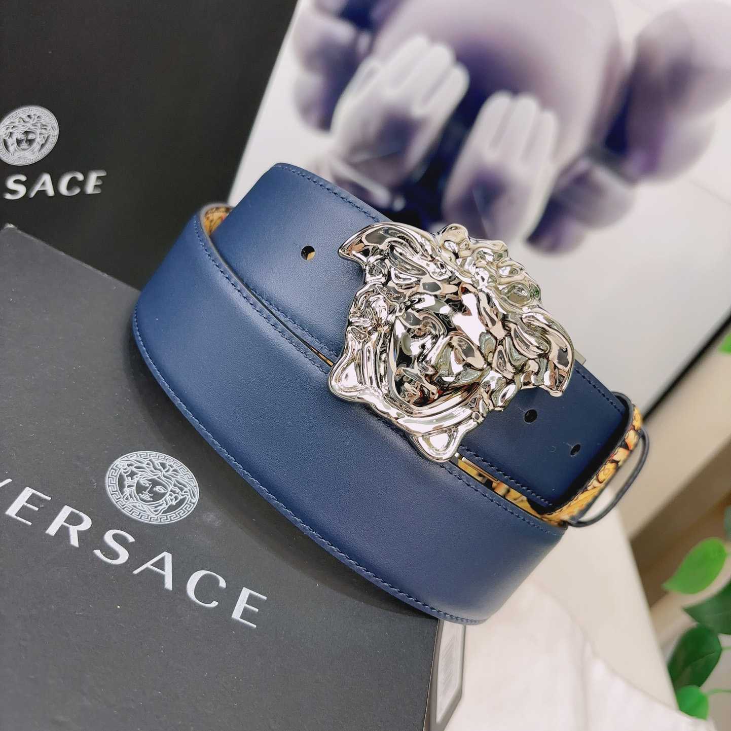 Versace La Medusa Logo-buckle Barocco-print Belt   40mm - EUR FASHION