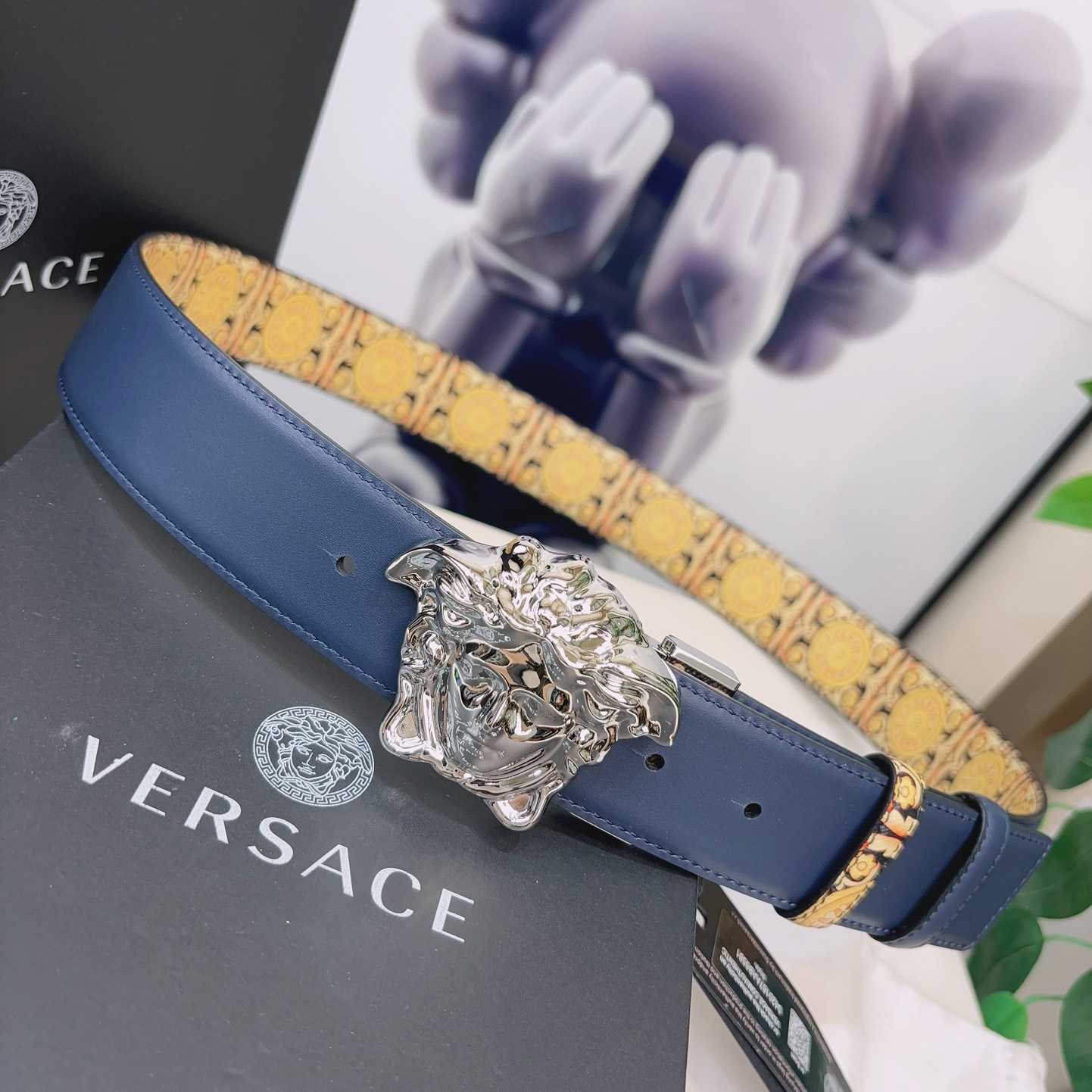 Versace La Medusa Logo-buckle Barocco-print Belt   40mm - EUR FASHION