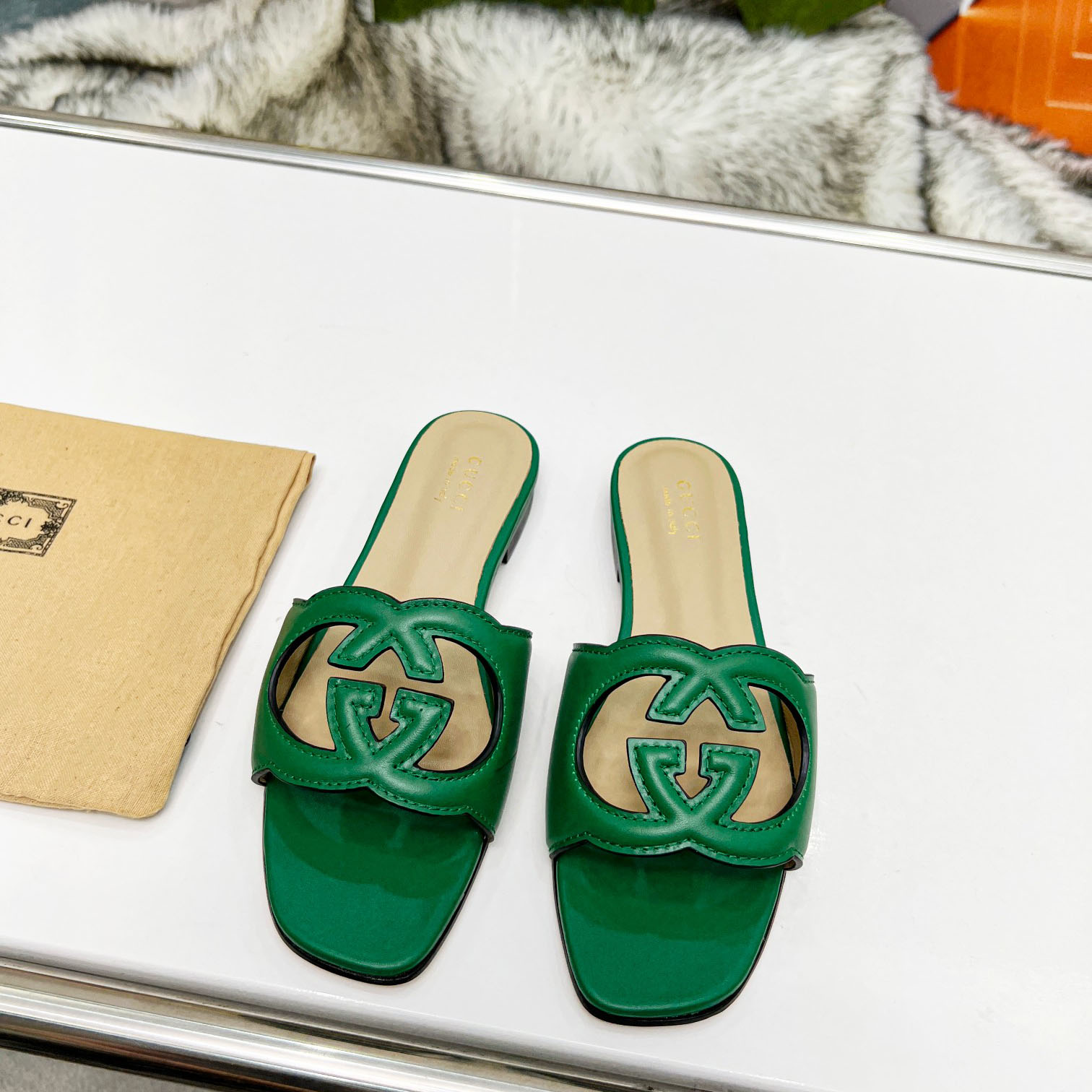 Gucci Women's Interlocking G Cut-out Slide Sandal - EUR FASHION