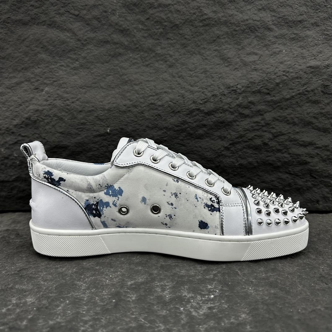 Christian Louboutin Louis Junior Spikes Leather Sneakers - EUR FASHION