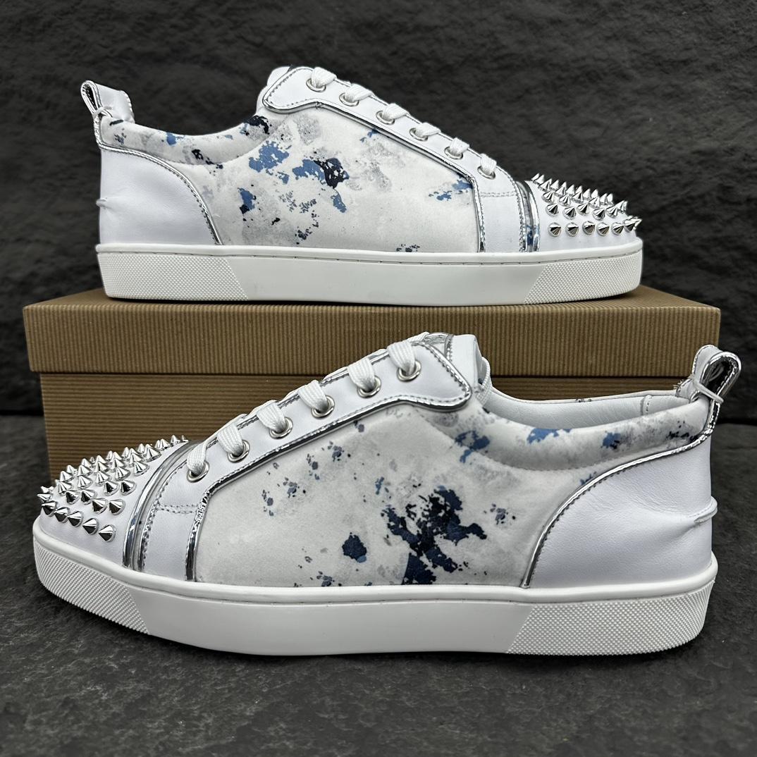 Christian Louboutin Louis Junior Spikes Leather Sneakers - EUR FASHION