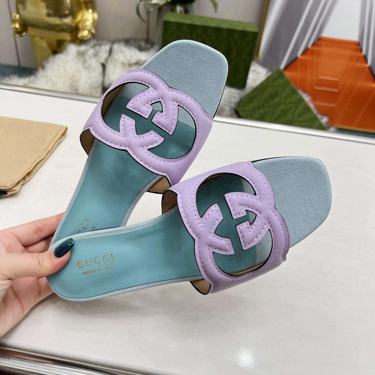 Gucci Women's Interlocking G Cut-out Sandal - EUR FASHION