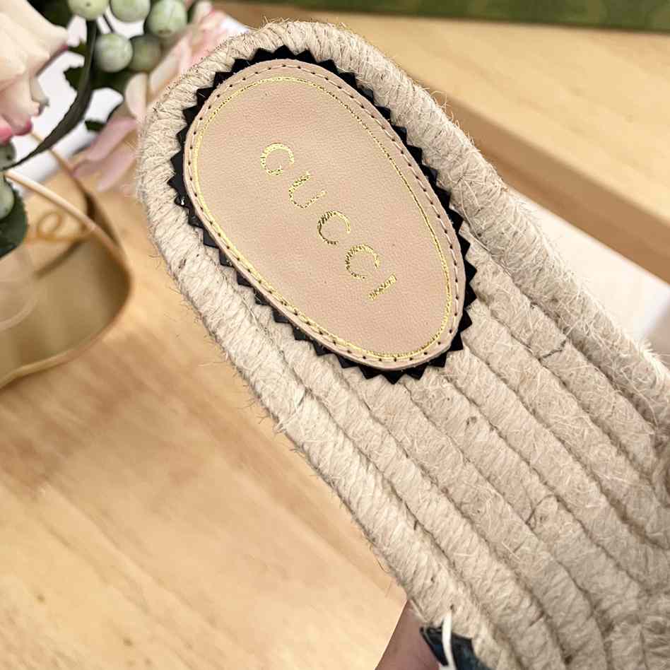 Gucci Women's Slide Espadrille With GG Crystals - EUR FASHION