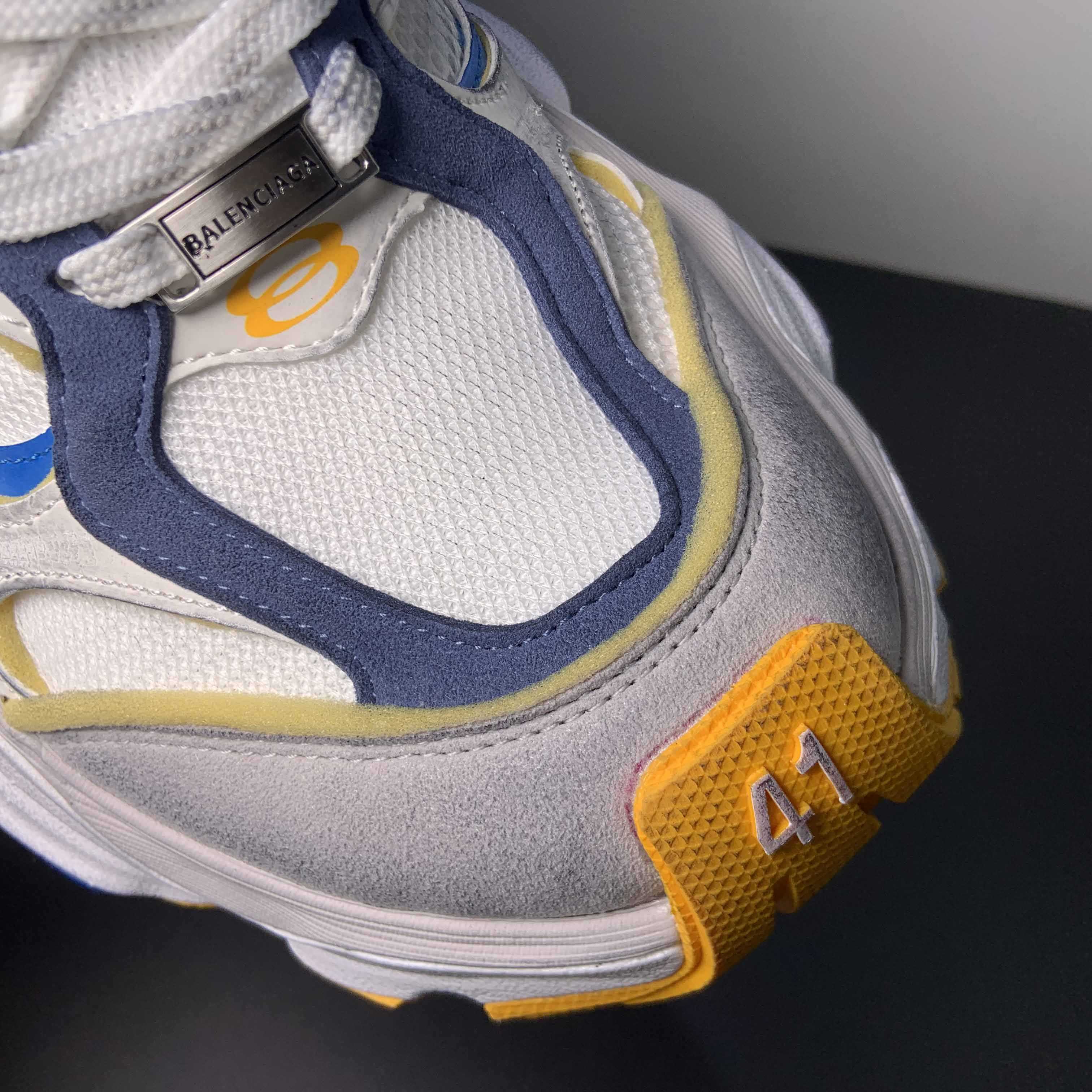 Balenciaga Cargo Sneaker In White/Grey/Orange /Blue  - EUR FASHION
