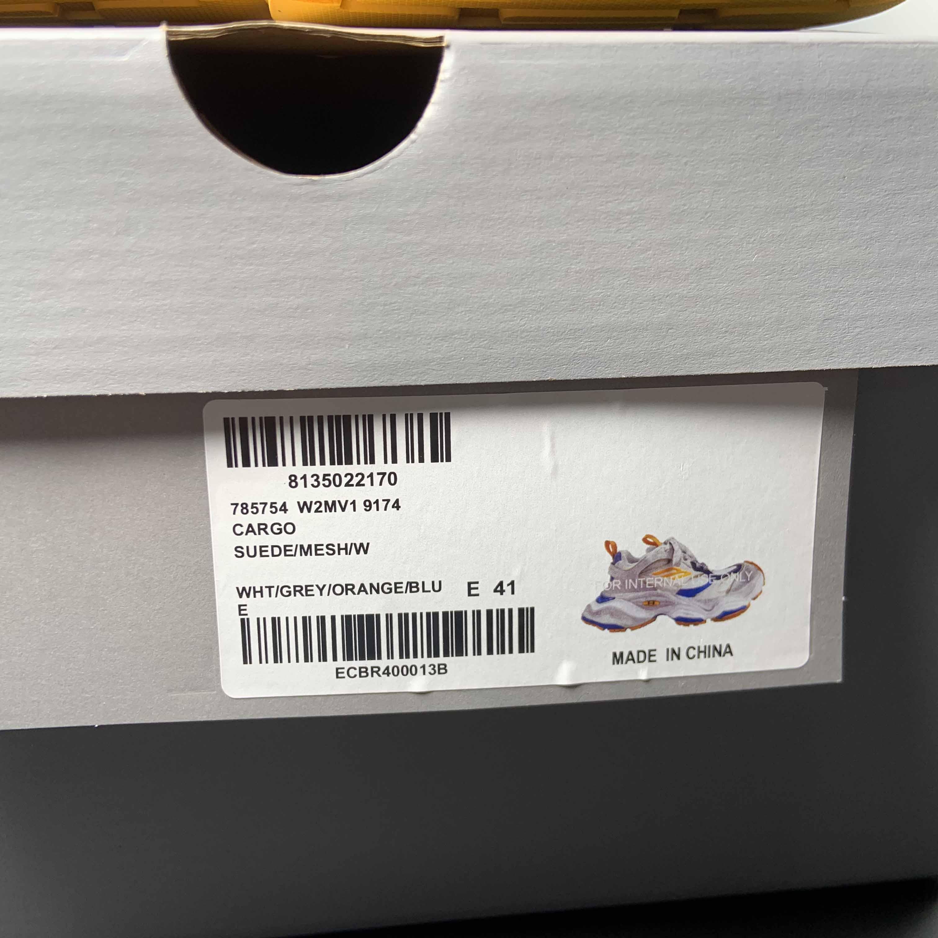 Balenciaga Cargo Sneaker In White/Grey/Orange /Blue  - EUR FASHION