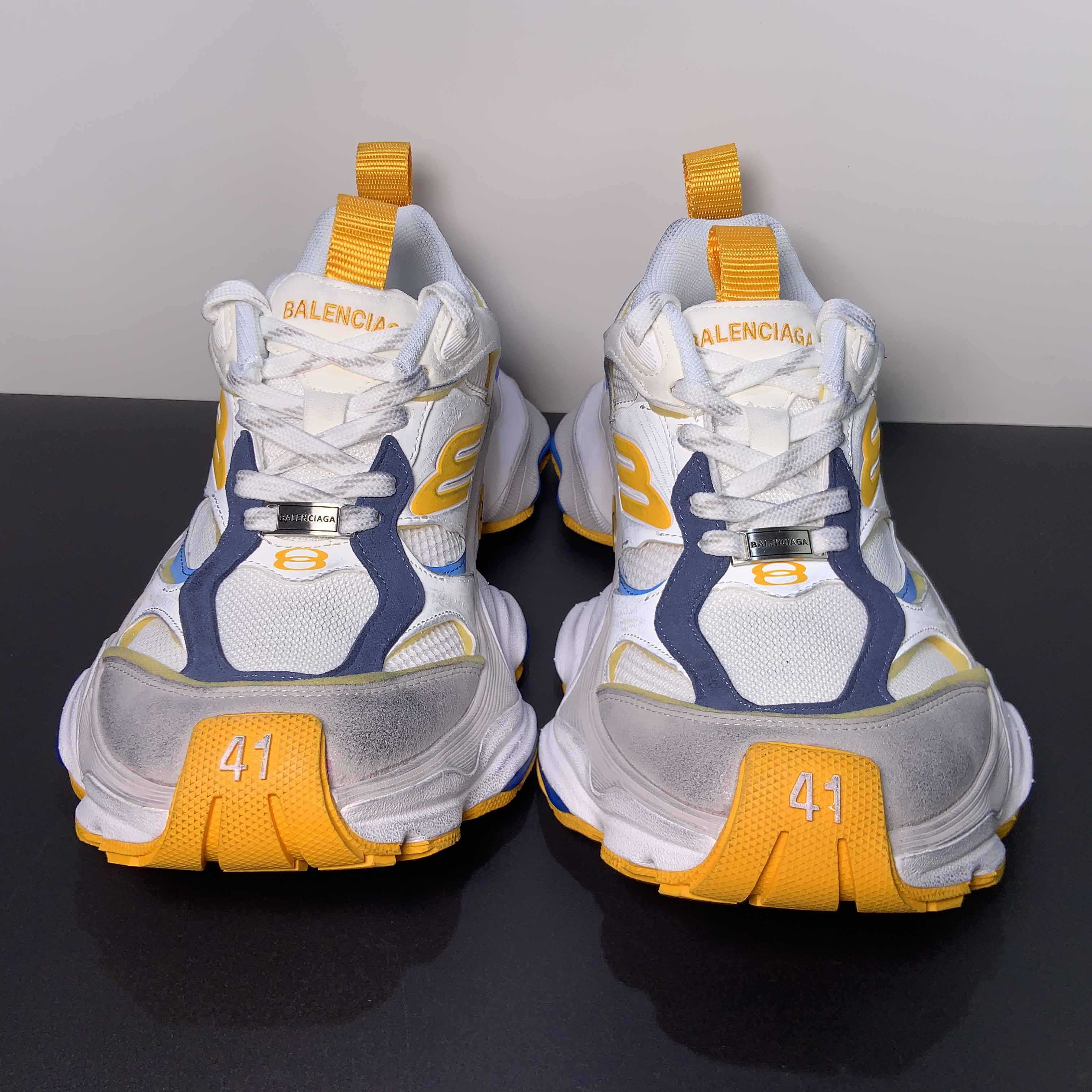Balenciaga Cargo Sneaker In White/Grey/Orange /Blue  - EUR FASHION