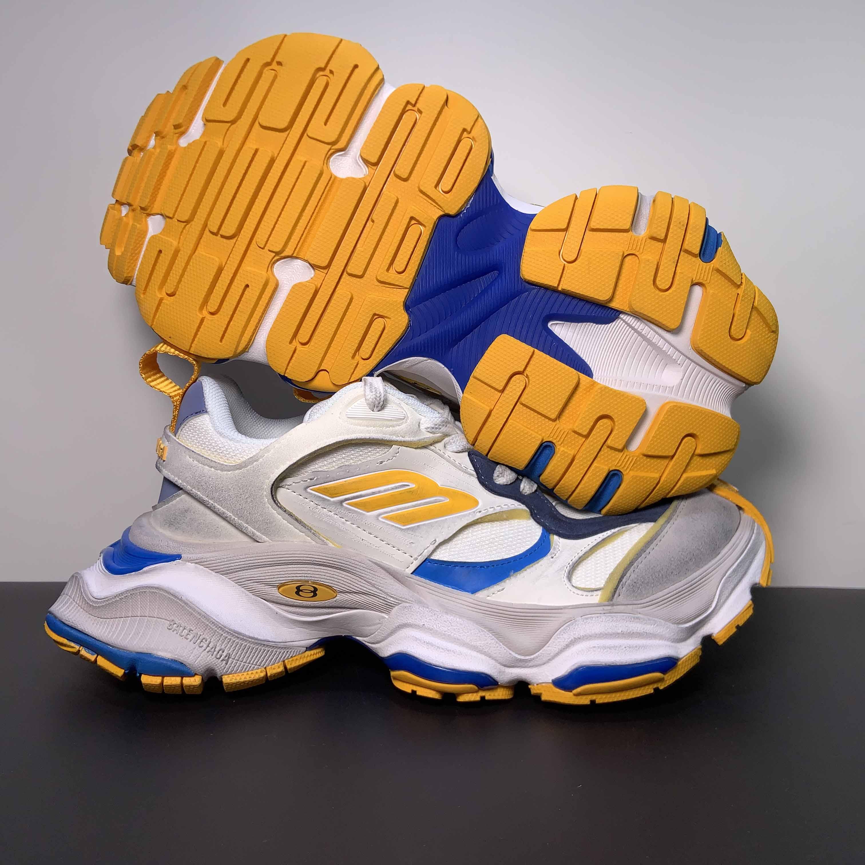 Balenciaga Cargo Sneaker In White/Grey/Orange /Blue  - EUR FASHION