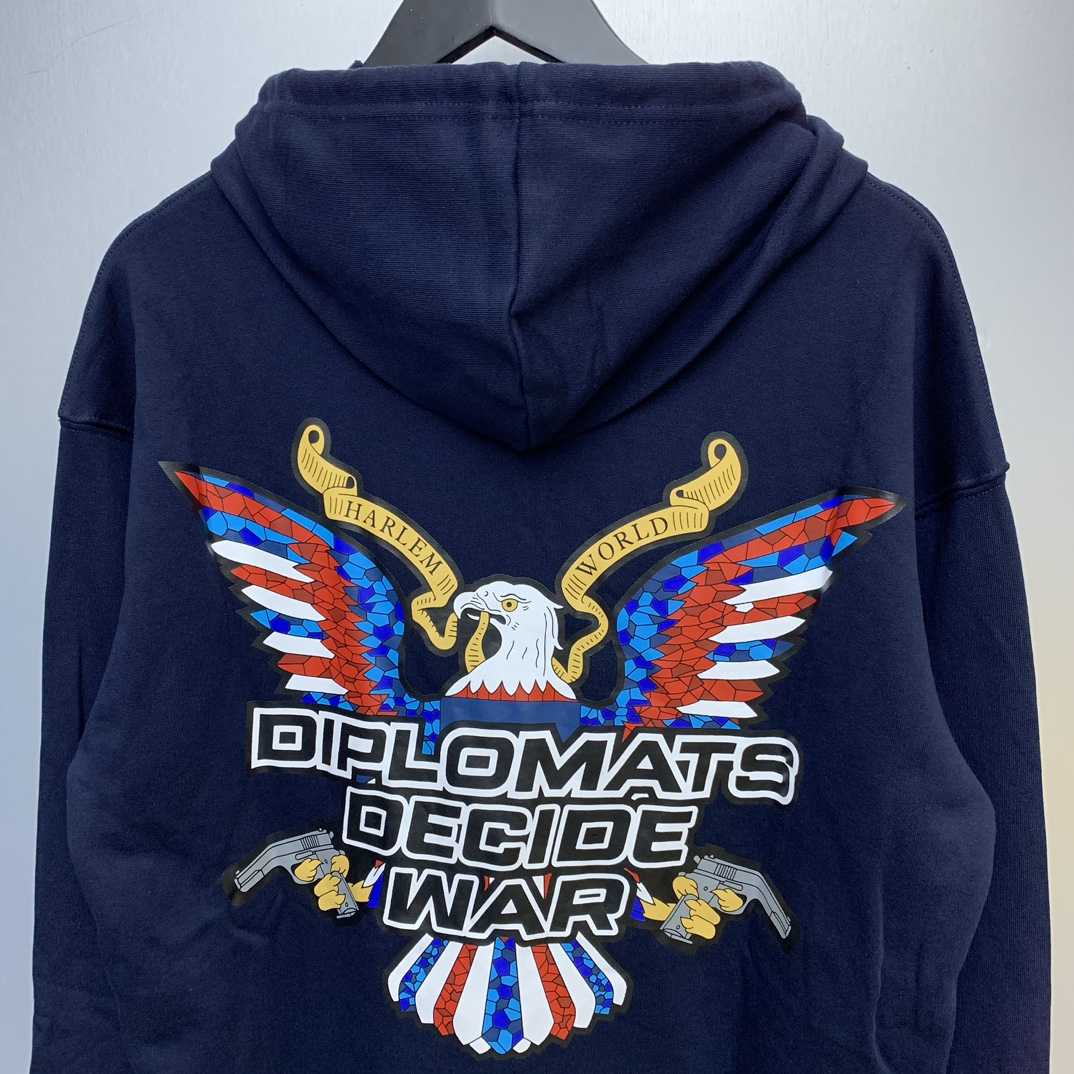 Who Decides War Diplomats Hooded Sweatshirt In Navy - EUR FASHION