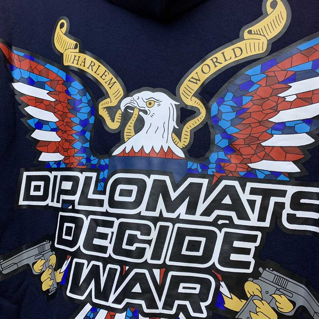 Who Decides War Diplomats Hooded Sweatshirt In Navy - EUR FASHION