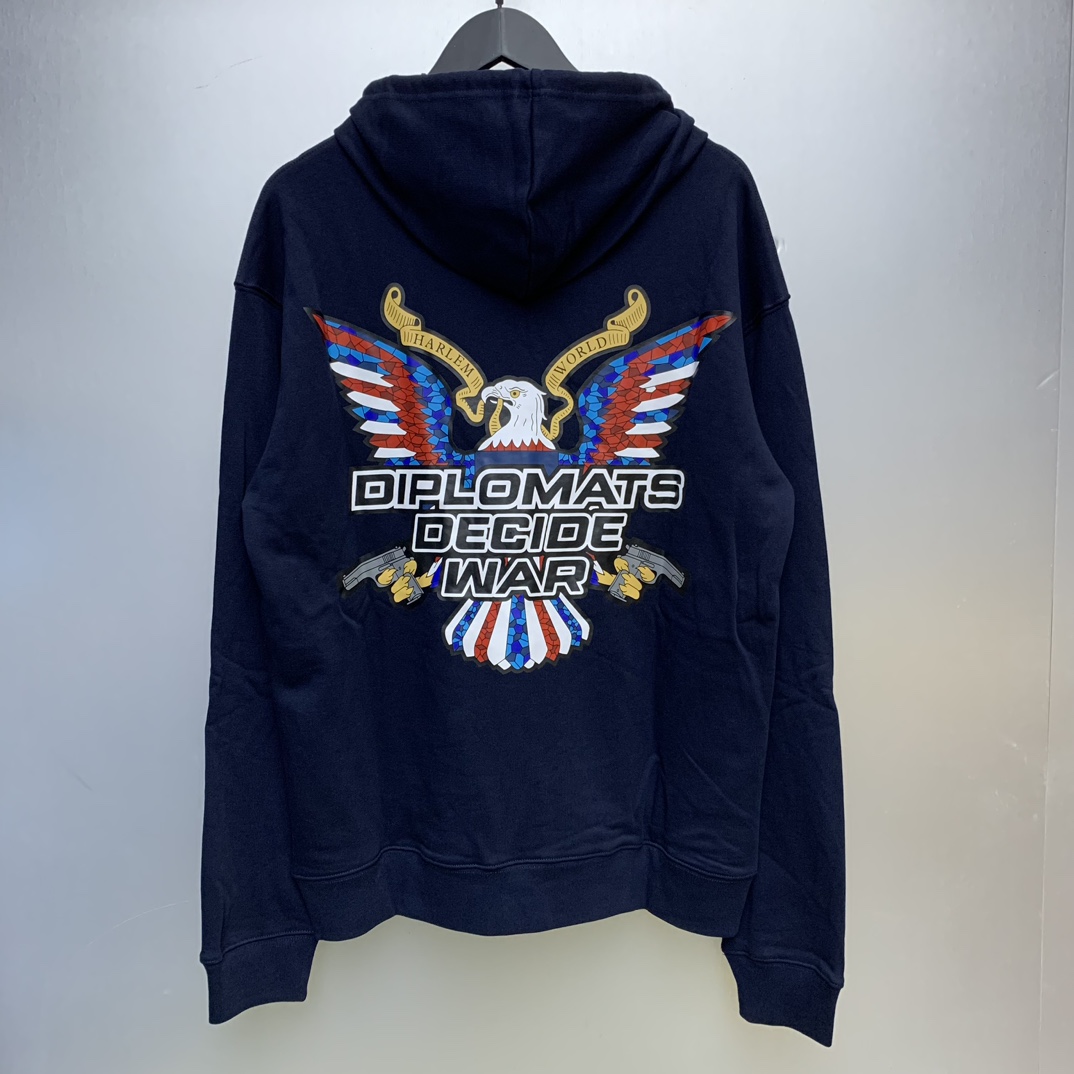 Who Decides War Diplomats Hooded Sweatshirt In Navy - EUR FASHION
