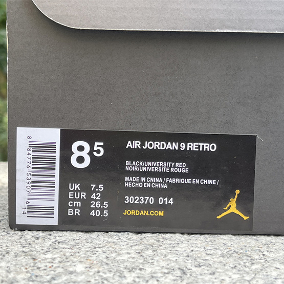 Air Jordan 9 “Bred” Basketball Shoes        302370-014 - EUR FASHION