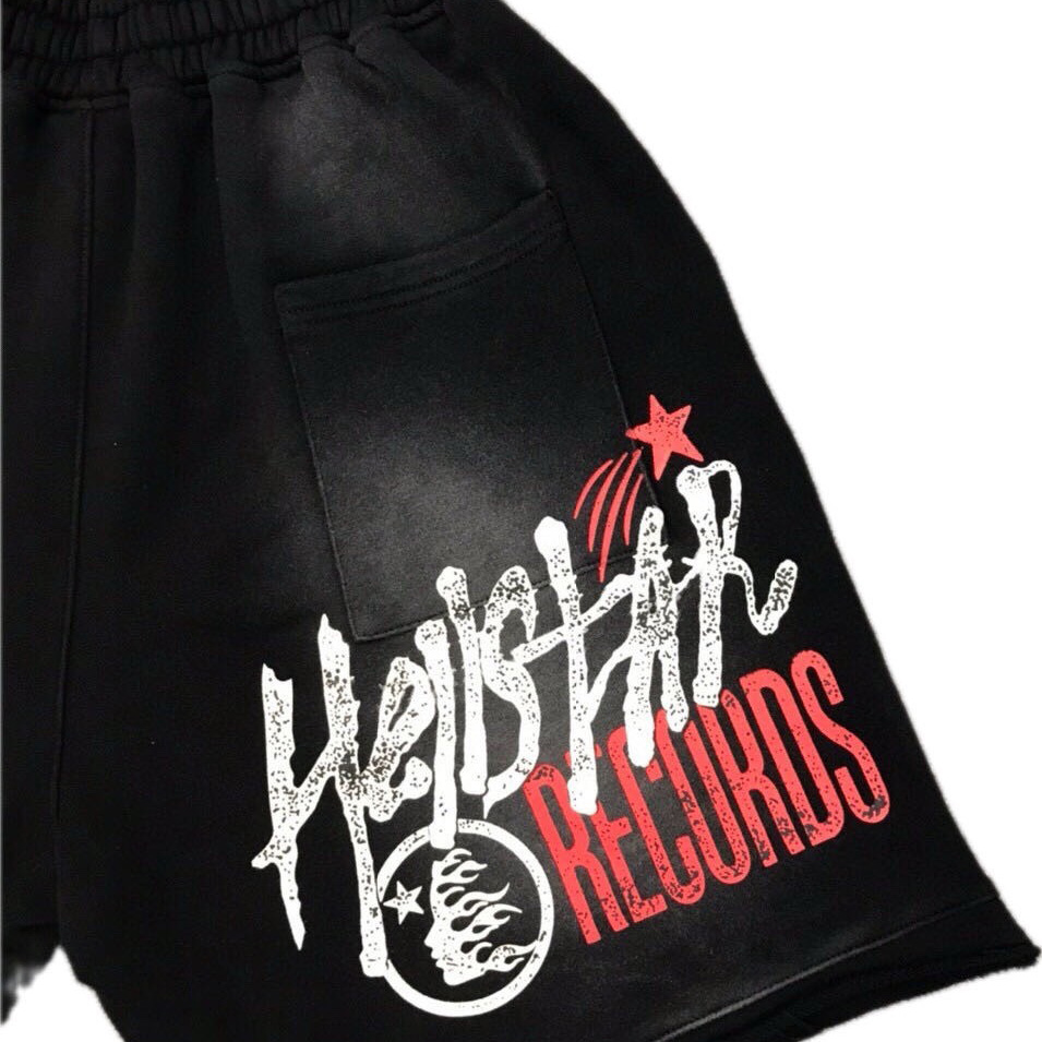 Hellstar Black Records Shorts  - EUR FASHION