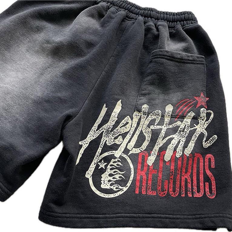 Hellstar Black Records Shorts  - EUR FASHION