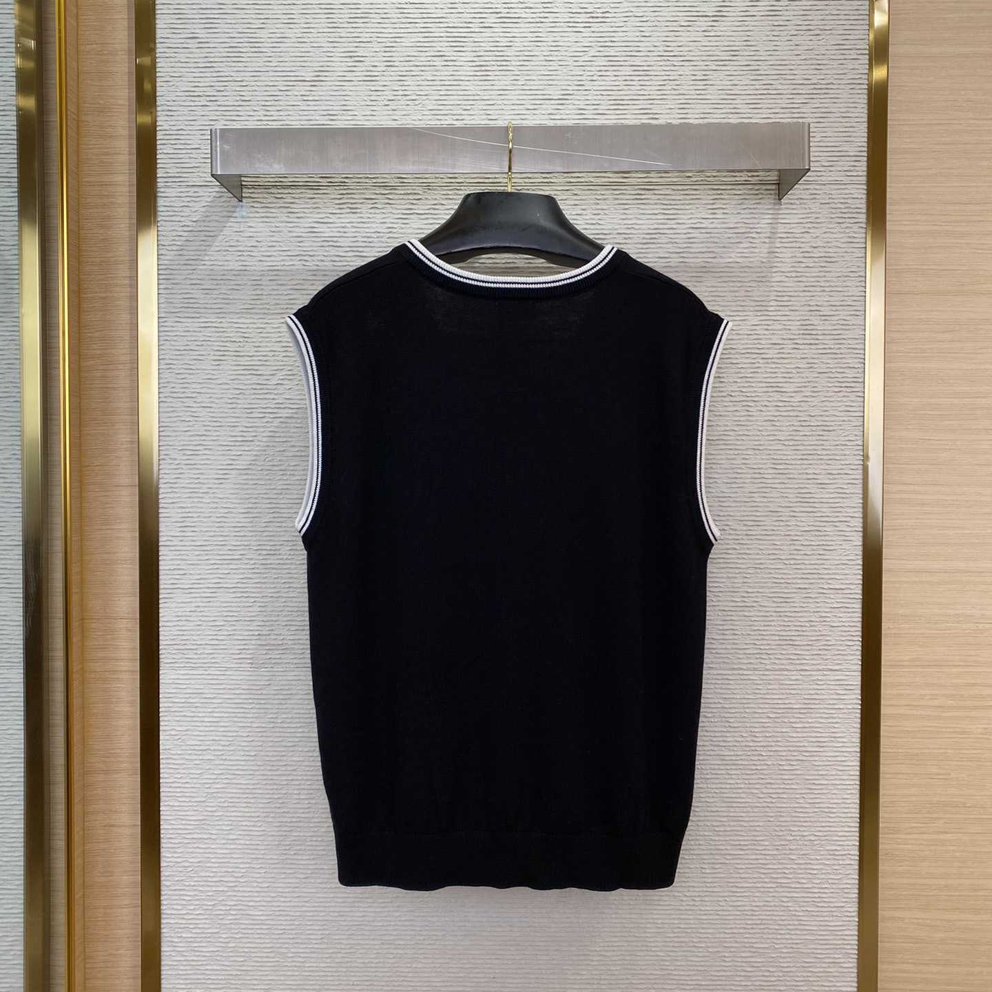 Celine Triomphe V-Neck Wool Sweater Vest - EUR FASHION