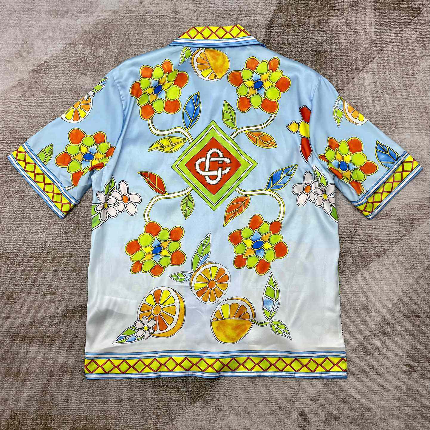 Casablanca Cuban Collar Short-Sleeve Shirt 'Yoruba Flowers'   CA3486 - EUR FASHION