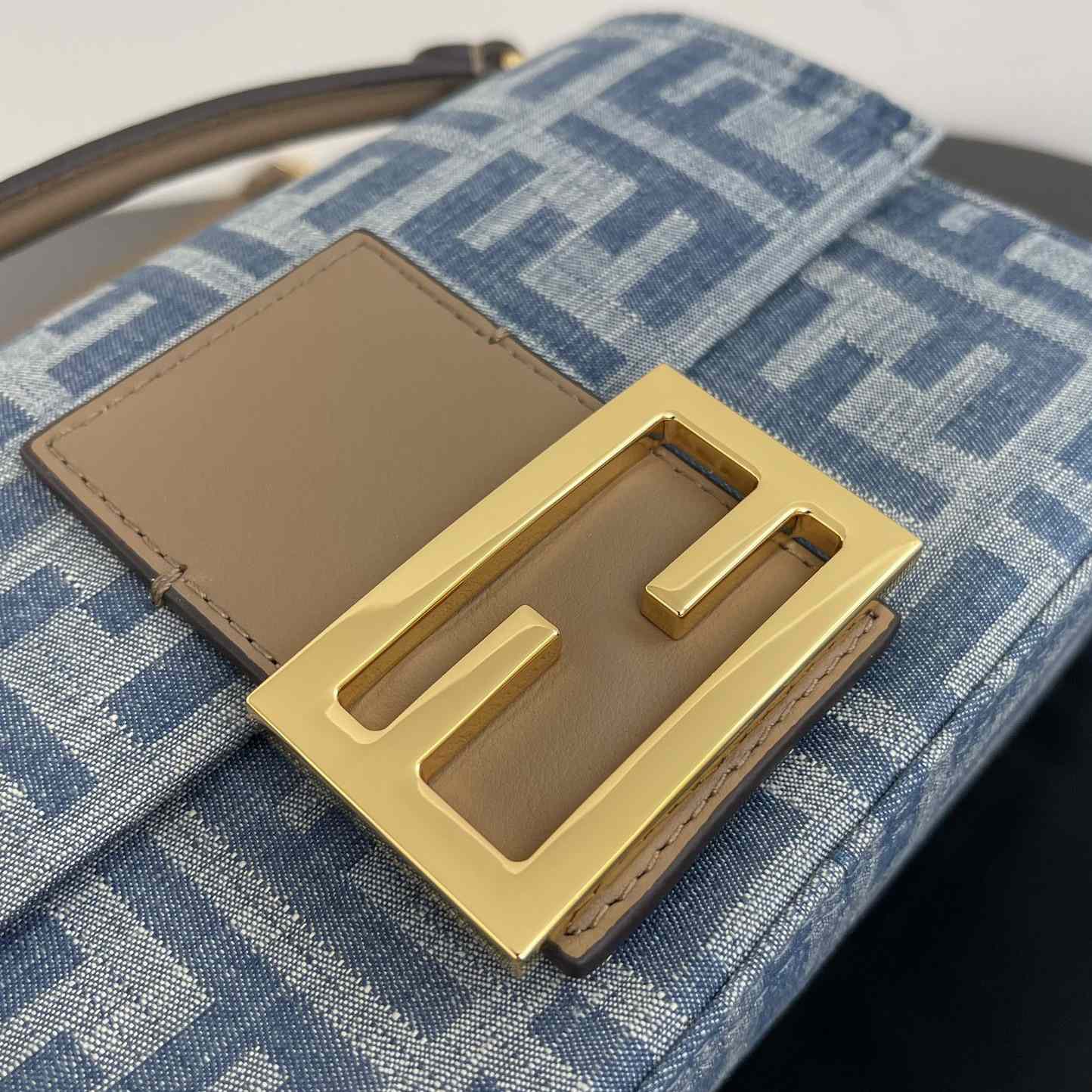 Fendi Baguette Mini Light Blue FF Denim Fabric Bag - EUR FASHION