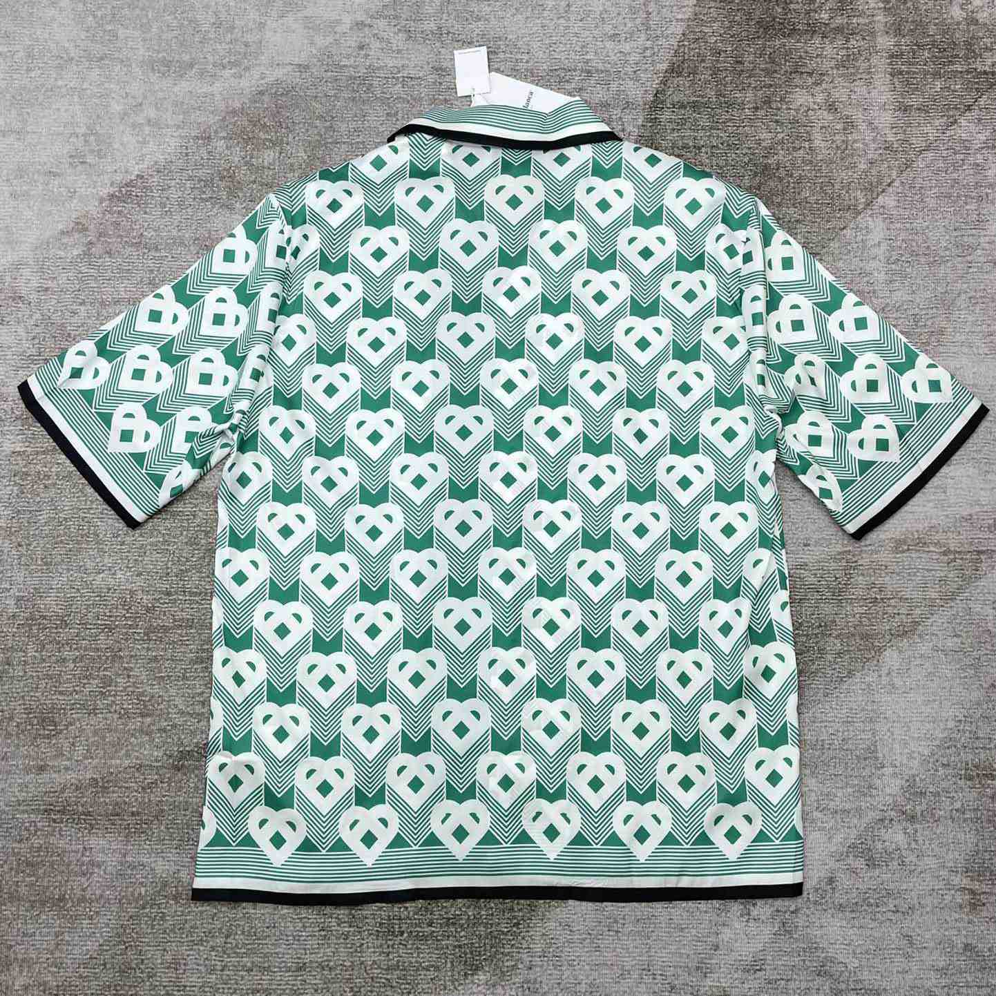 Casablanca Cuban Collar Short-Sleeve Shirt 'Heart Monogram Sport'   CA3482 - EUR FASHION