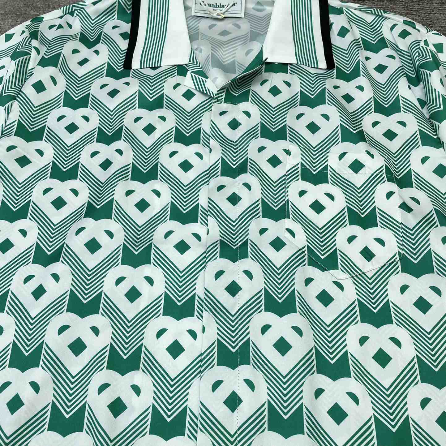 Casablanca Cuban Collar Short-Sleeve Shirt 'Heart Monogram Sport'   CA3482 - EUR FASHION