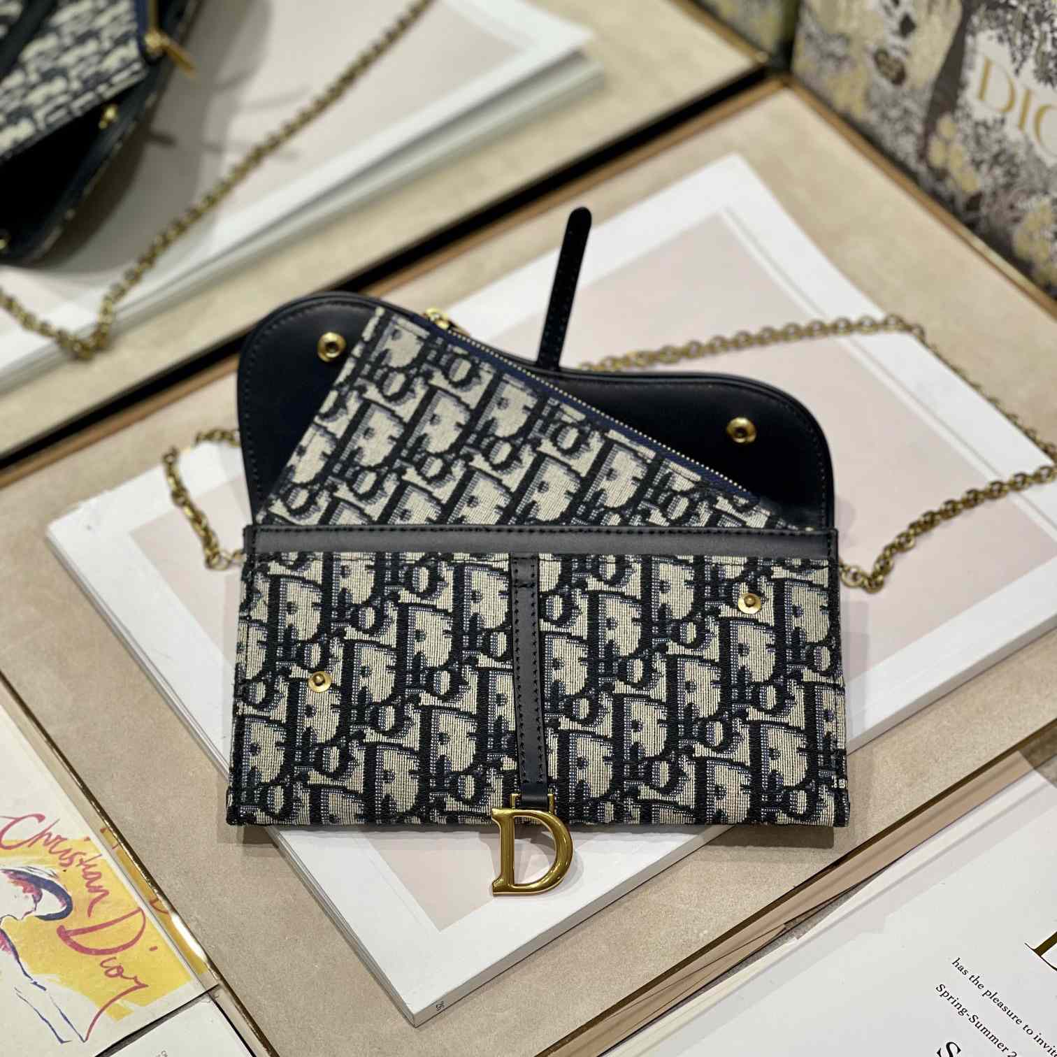 Dior Saddle Pouch With Chain - EUR FASHION